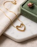Aura Sculpted Gold Heart Necklace