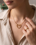 Aura Sculpted Gold Heart Necklace