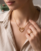 Aura Sculpted Gold Heart Necklace