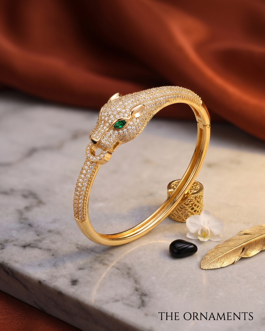 Fierce Elegance Panther Statement Bracelet