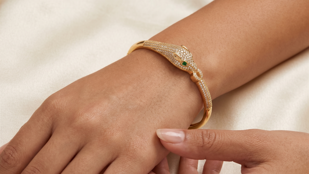 Fierce Elegance Panther Statement Bracelet