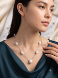 The Ocean Drop Pearl & Silver Chain Necklace