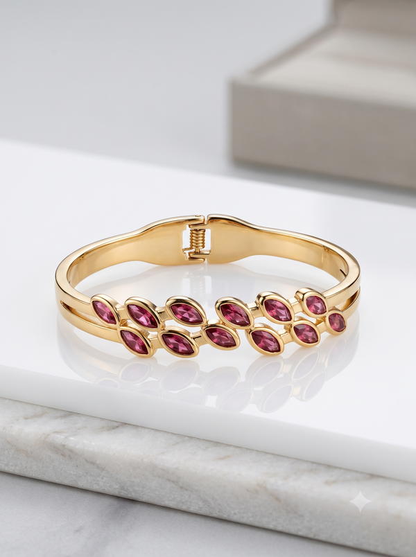 The 'Marquise Garden' Ruby-Tone Linked Cuff