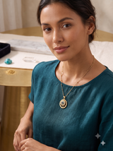 Azure Eye Golden Wheel Necklace