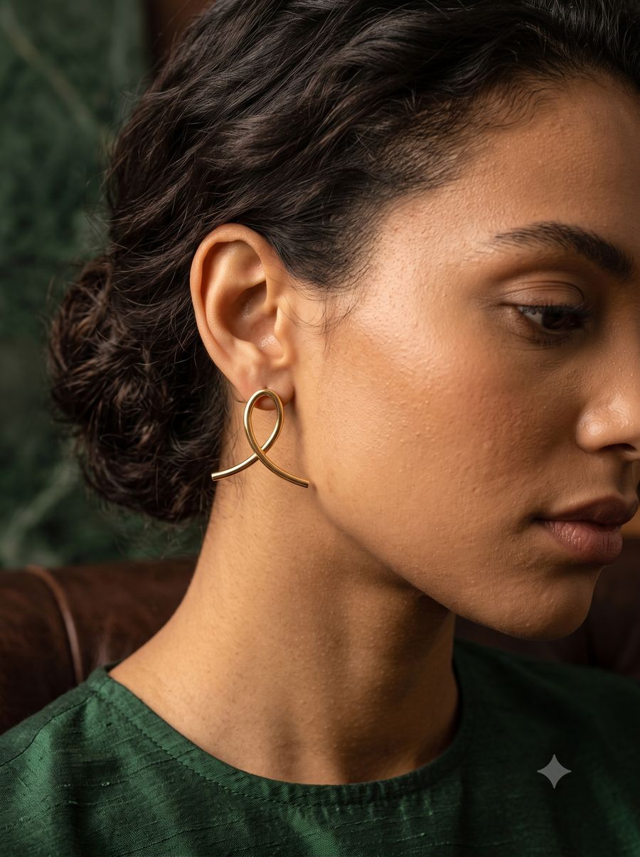 Aurelia Minimalist Ribbon Twist Earrings