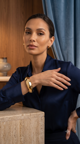 The Sculpted Elegance Gold Cuff Bracelet