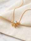 Celestial Sunburst Crystal Necklace on Snake Chain