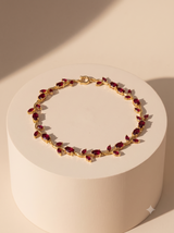 Lumina Red Stone Vine Tulip Bracelet