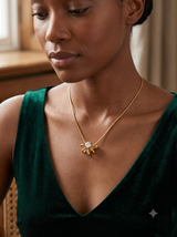 Celestial Sunburst Crystal Necklace on Snake Chain