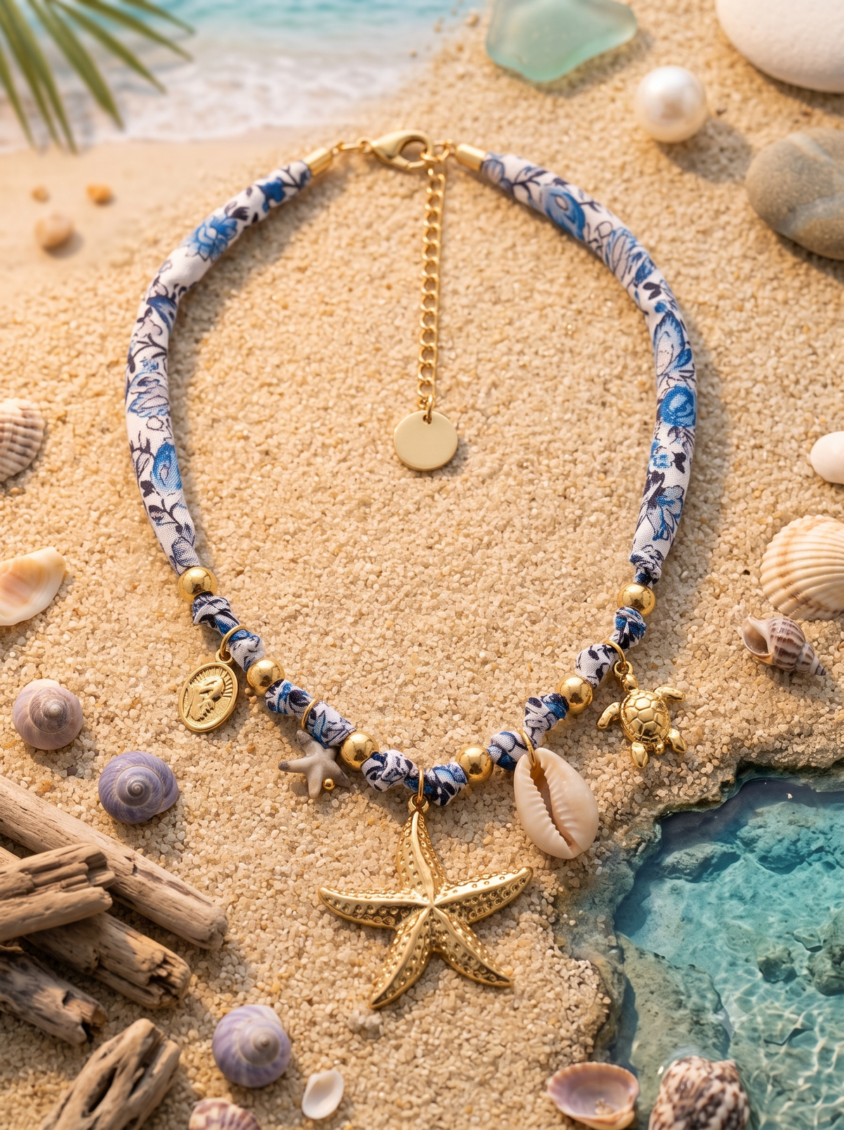 Oceanic Charm Fabric Necklace