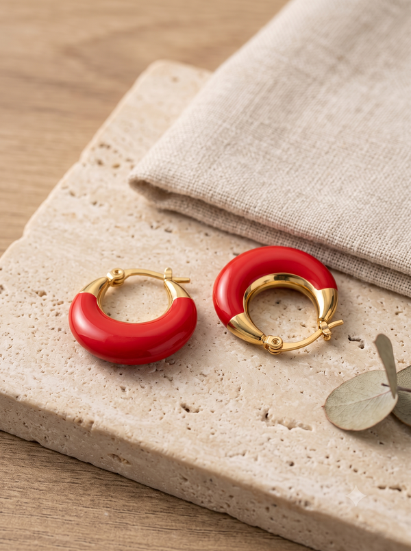 Amara Two-Tone Enamel Hoop Earrings