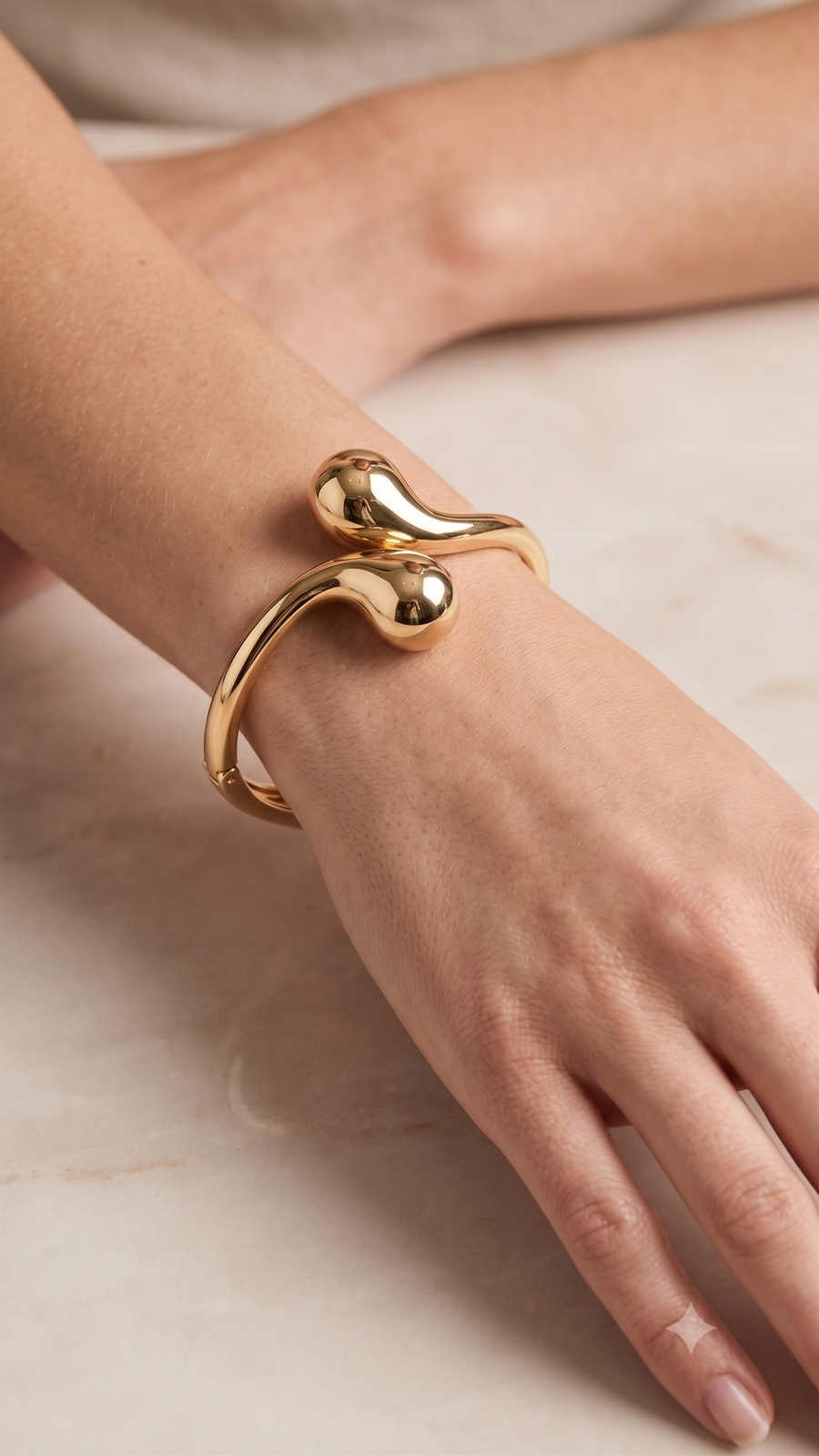 Lumina Sculptural Gold Cuff Bracelet