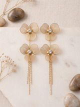Modern Flora Chain Tassels Earrings