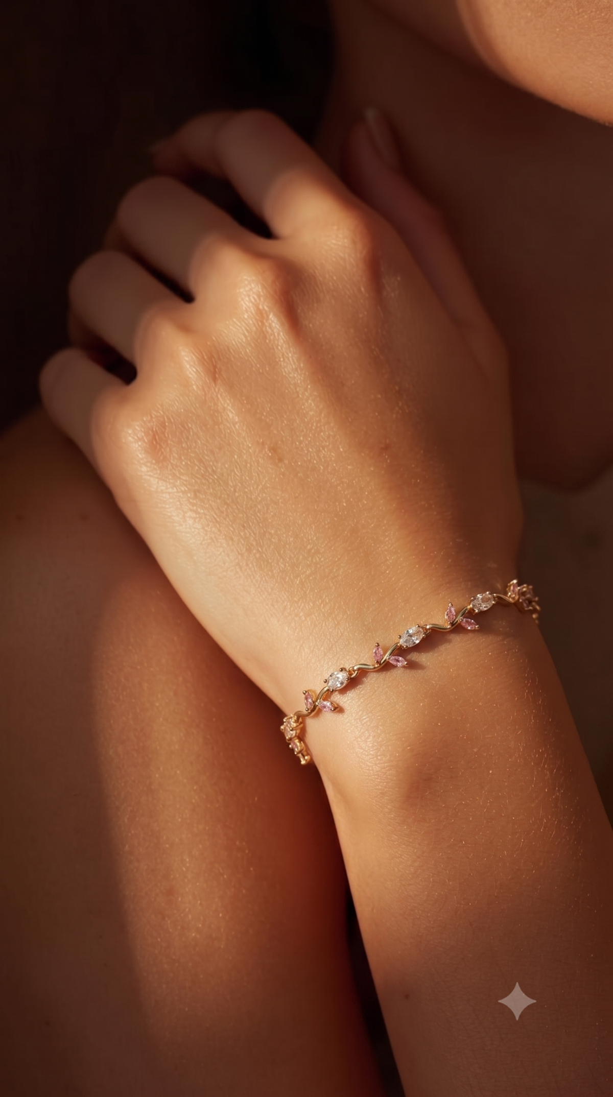 Blossom Twig Diamond & Pink Gem Bracelet