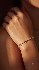 Blossom Twig Diamond & Pink Gem Bracelet