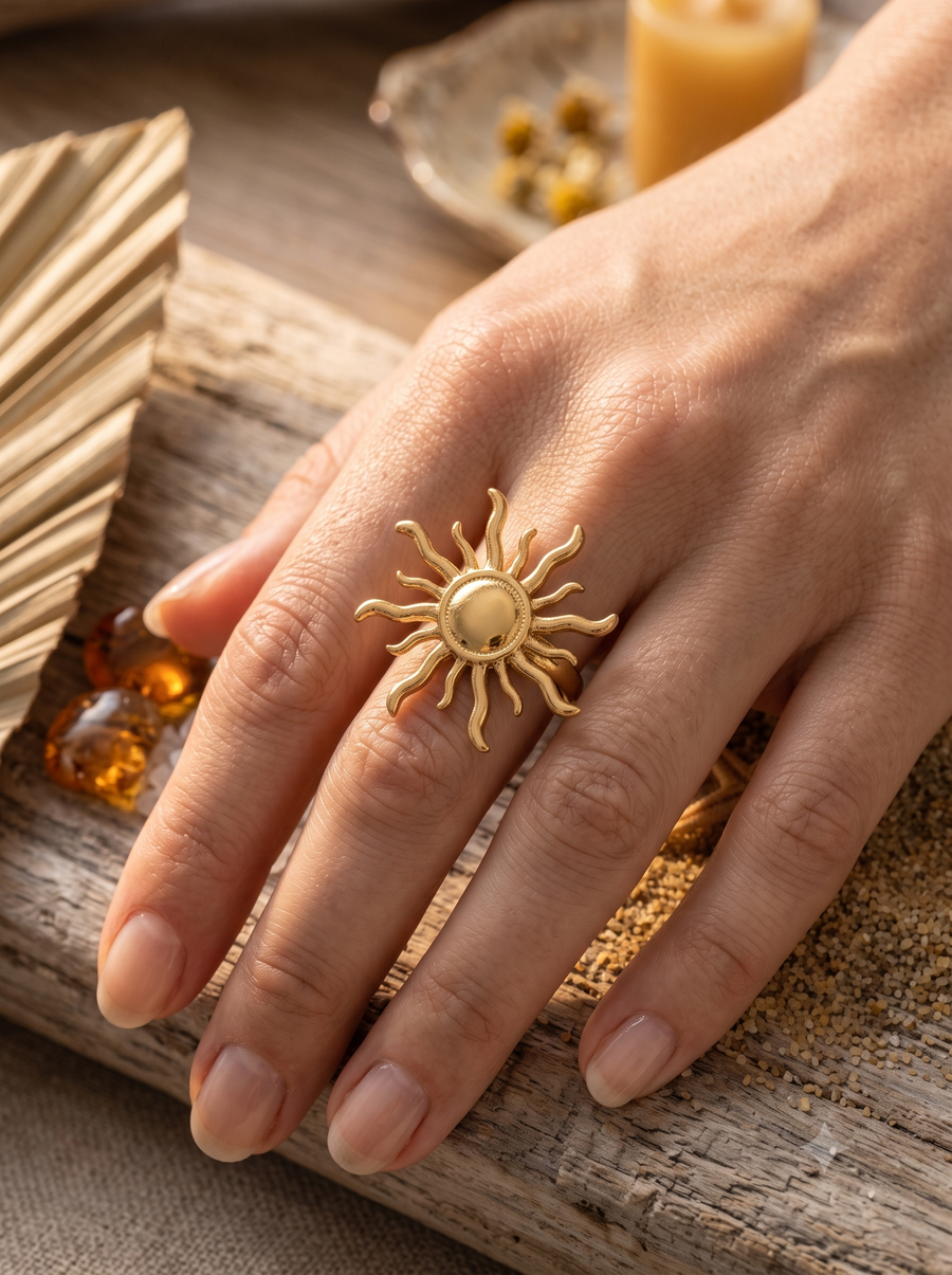 The Golden Solstice Sun Ring
