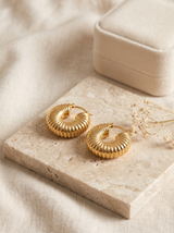 Chunky Vintage Croissant Hoop Earrings
