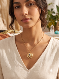 Azure Eye Golden Wheel Necklace