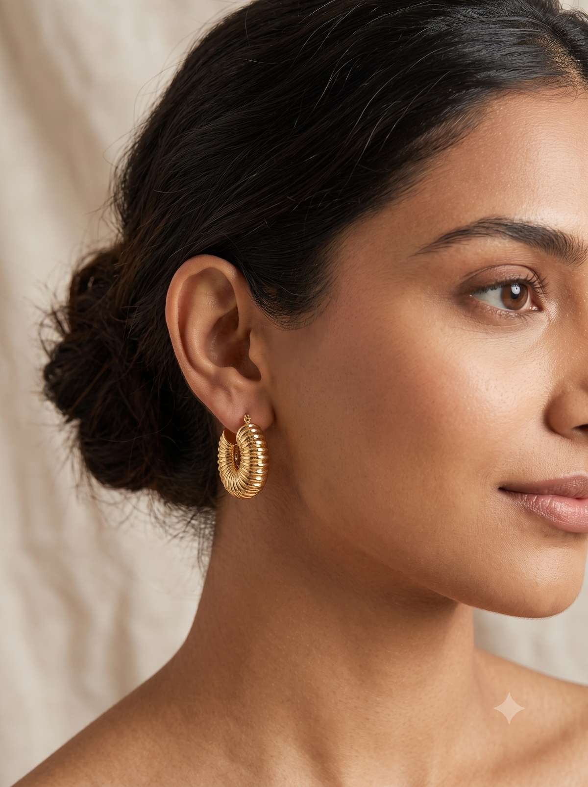 Chunky Vintage Croissant Hoop Earrings