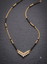 Elegant V-Shaped Pearl Drop Mangalsutra