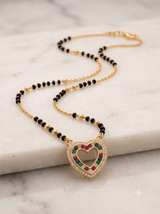 Radiant Heart Multi-Stone Gold Plated Mangalsutra