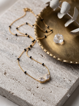 Minimalist Dual-Leaf Crystal Mangalsutra