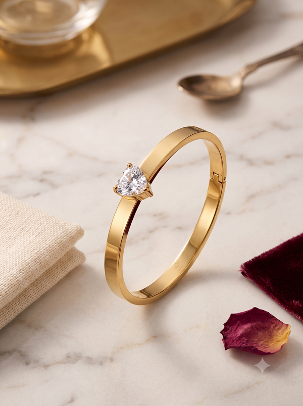 Eternal Love Heart Diamond single Bangle