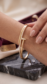 Gold Diamond Wrap Bangle Bracelet