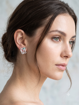 Mystic Viper Rhinestone Stud Earrings