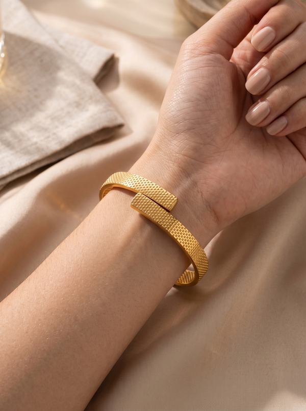 Aurelia Textured Gold Cuff Bracelet