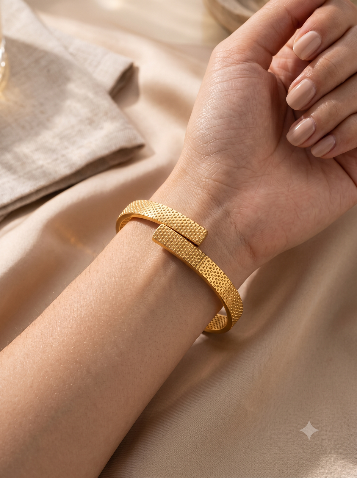 Aurelia Textured Gold Cuff Bracelet