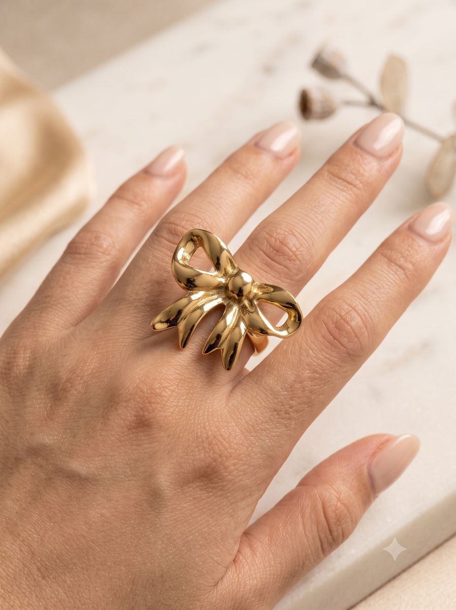 Coquette Golden Bow Ring