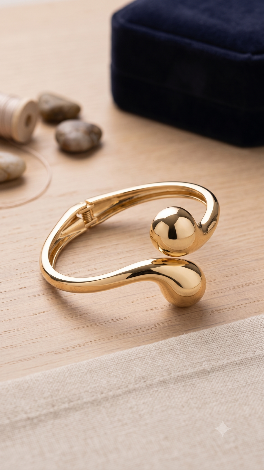 Lumina Sculptural Gold Cuff Bracelet