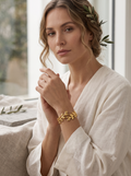 Gilded Laurel Leaf Hinge single Bangle