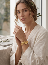 Gilded Laurel Leaf Hinge single Bangle