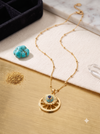 Azure Eye Golden Wheel Necklace