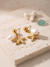 Ocean Pearl & Starfish Dangle Earrings – Anti-Tarnish