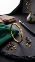 Gold-Tone Interlocking Cuff Bracelet with Sparkle Accents