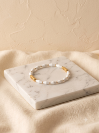 The Pearl-Drop Gold Spacer Everyday Bracelet