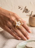 Blossom Pearl & Gold Statement Ring