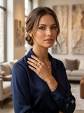 Jasmine Lustre Floral Pearl Ring