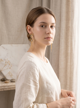 Modern Flora Chain Tassels Earrings