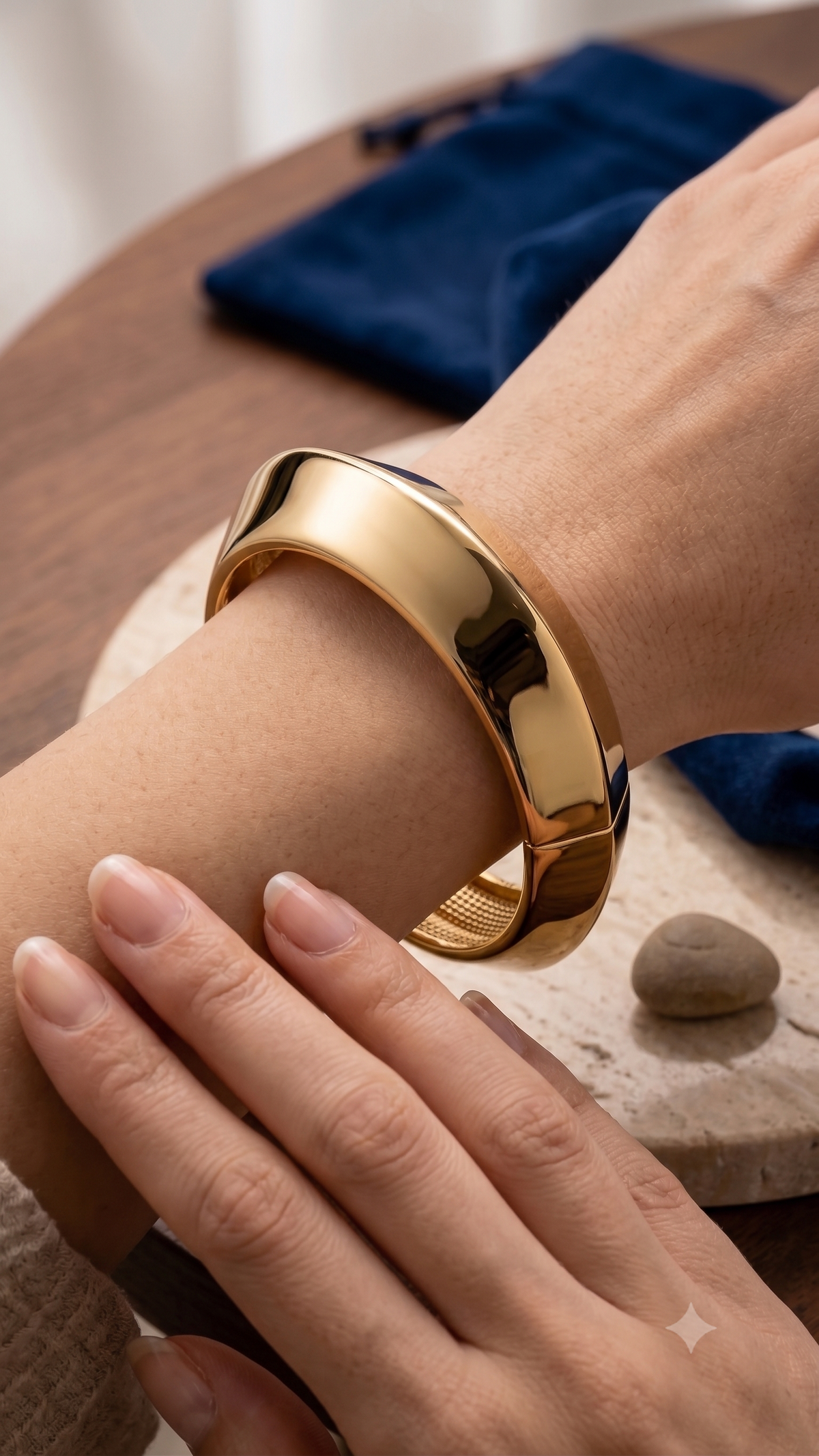 The Sculpted Elegance Gold Cuff Bracelet