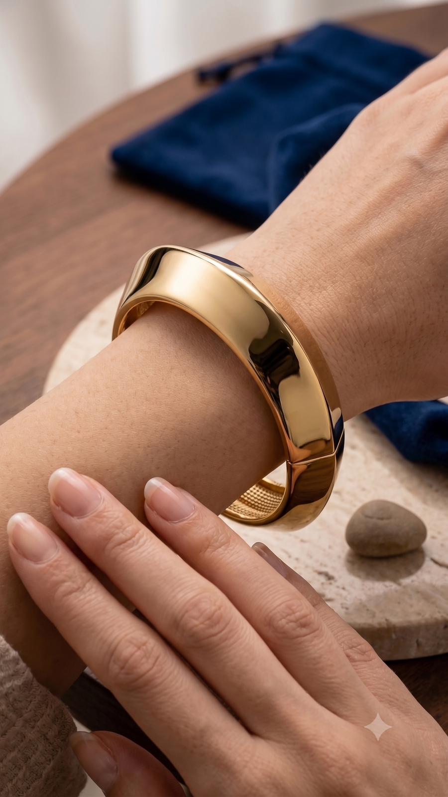 The Sculpted Elegance Gold Cuff Bracelet
