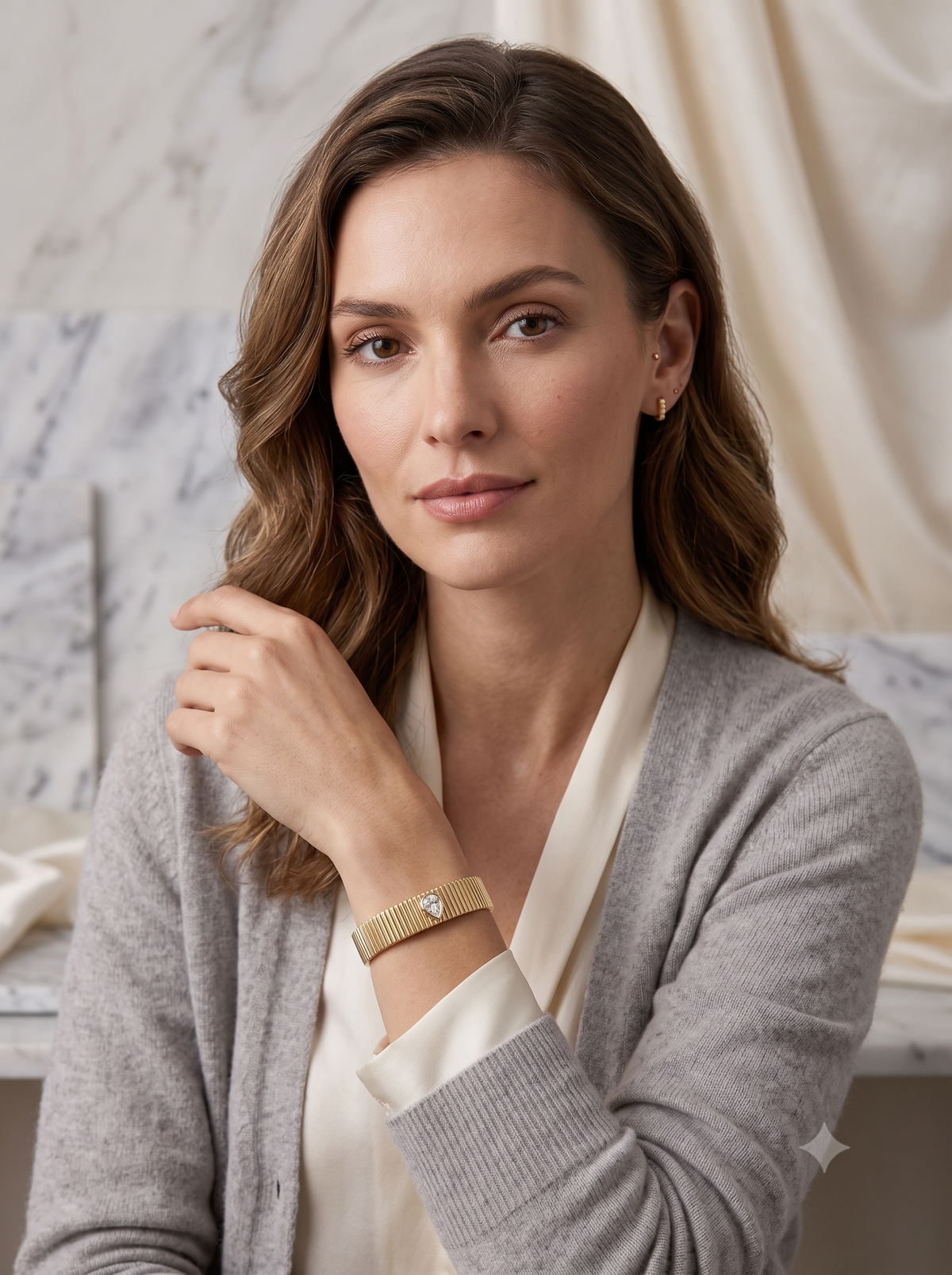 The Aurelia Fluted Pear Single Bangle