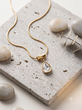 Lumina Teardrop Solitaire Omega Pendant
