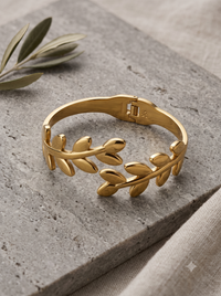Gilded Laurel Leaf Hinge single Bangle