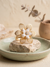 Blossom Pearl & Gold Statement Ring