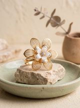 Blossom Pearl & Gold Statement Ring
