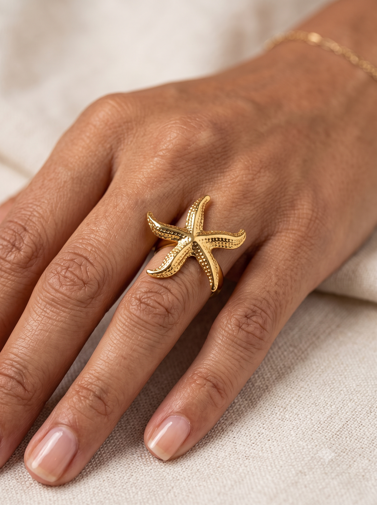 Luxury Gold Marine Starfish Napkin Ring